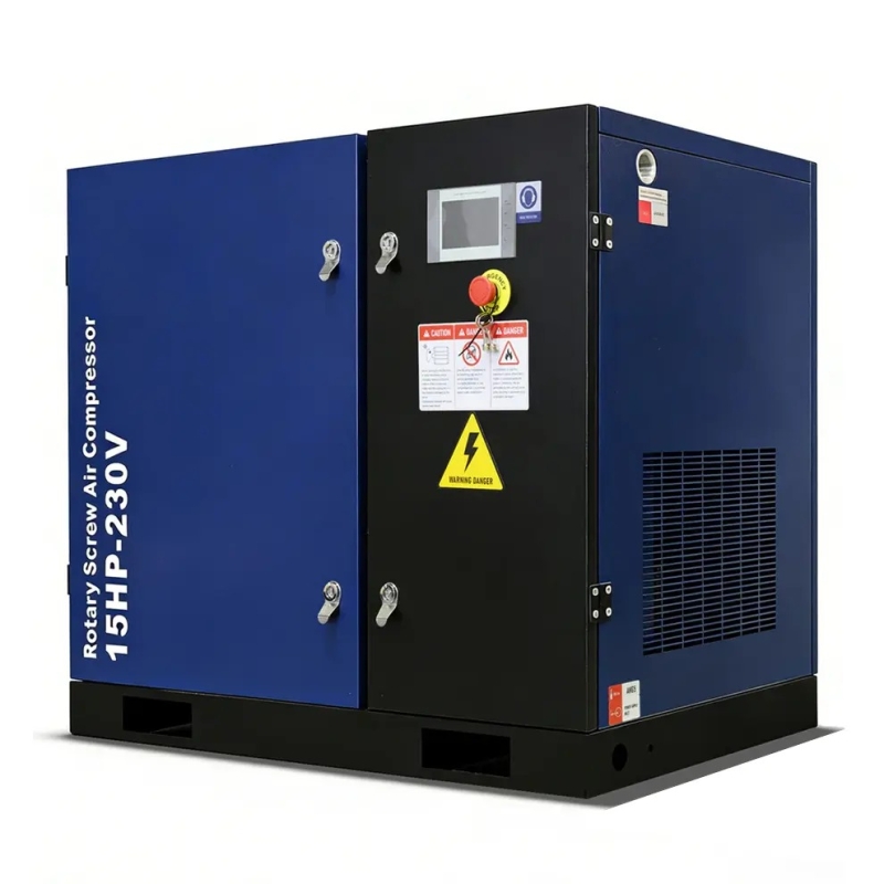 56CFM Rotary Screw Air Compressor - 15HP, 125PSI, 230V 3PHASE 60HZ