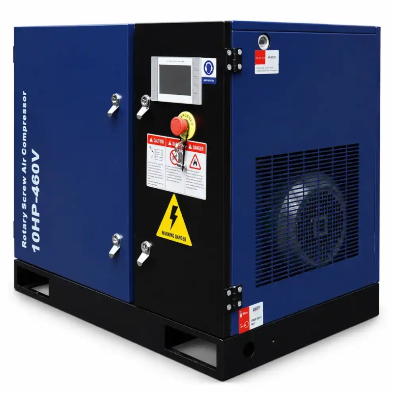 10HP Rotary Screw Air Compressor, 34CFM @125PSI, 460V 3-Phase 60Hz, Fixed Speed